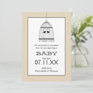 Invitation Vintage Coeur Birdcage bébé Date d'échéance Faire-