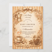 Invitation Vintage Coffee Baby Shower (Devant)