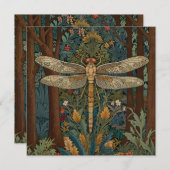 Invitation Vintage conception de libellule botanique romantiq (Devant / Derrière)