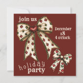 Invitation vintage Coquette Bow Holiday (Devant)