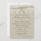 Invitation Vintage Country Fair Lace et Mariage Burlap (Devant)