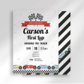 Invitation Vintage course voiture premier tour Anniversaire I