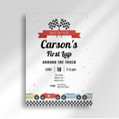 Invitation Vintage course voiture premier tour Anniversaire I