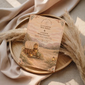 Invitation Vintage Covered Wagon Meadow Wedding
