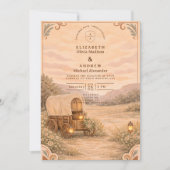 Invitation Vintage Covered Wagon Meadow Wedding (Devant)