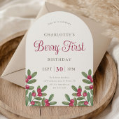 Invitation Vintage Cranberry Berry First Birthday Party Arch