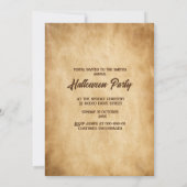 Invitation vintage crâne citrouille gothique halloween éffray (Dos)