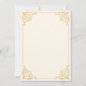 Invitation Vintage Cream Gold Musulman Mariage musulman (Dos)