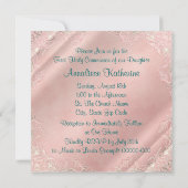 Invitation Vintage Croix Vintage Première communion rose (Dos)