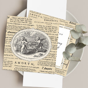 Invitation Vintage Cupid en amour Romantique Mariage Fiançail