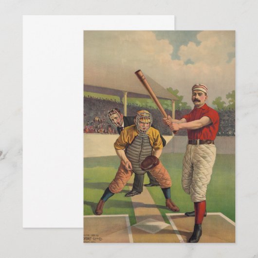 Invitation vintage d'affiche de base-ball (Devant / Derrière)