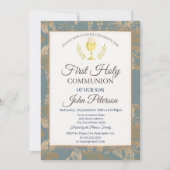 Invitation Vintage Damas Première sainte communion (Devant)