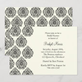 Invitation vintage Damask Bridal Shower (Devant / Derrière)