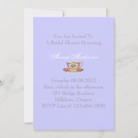 Invitation vintage damask nuptiale (Dos)