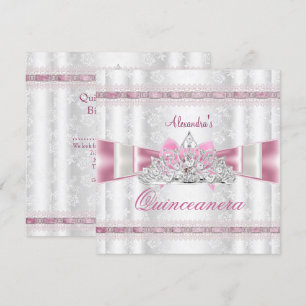 Invitation Vintage Damask Quinceanera 15ème anniversaire