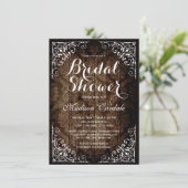 Invitation Vintage Damask Rustic Bridal Show (Debout devant)