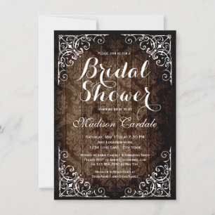 Invitation Vintage Damask Rustic Bridal Show
