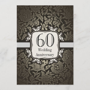 Invitation vintage damasquinée pour les 60 ans de 