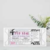 Invitation vintage d'anniversaire de billet de (Debout devant)