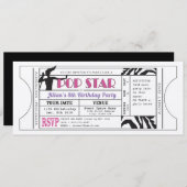 Invitation vintage d'anniversaire de billet de (Devant / Derrière)