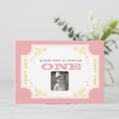 Invitation vintage d'anniversaire de cirque de (Debout devant)