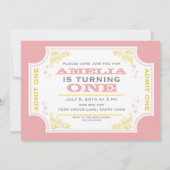 Invitation vintage d'anniversaire de cirque de (Dos)