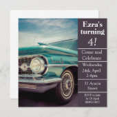 Invitation vintage d'anniversaire de soin (Devant / Derrière)