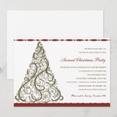 Invitation vintage d'arbre de Noël (Devant / Derrière)