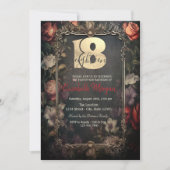 Invitation Vintage Dark Rose gothique 18e anniversaire (Devant)