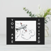 Invitation vintage d'aviation du dessin | d'avion (Debout devant)