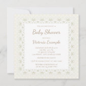 Invitation vintage de Baby shower neutre pour les  (Dos)