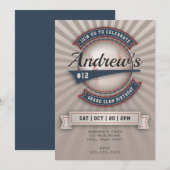 Invitation vintage de baseball (Devant / Derrière)