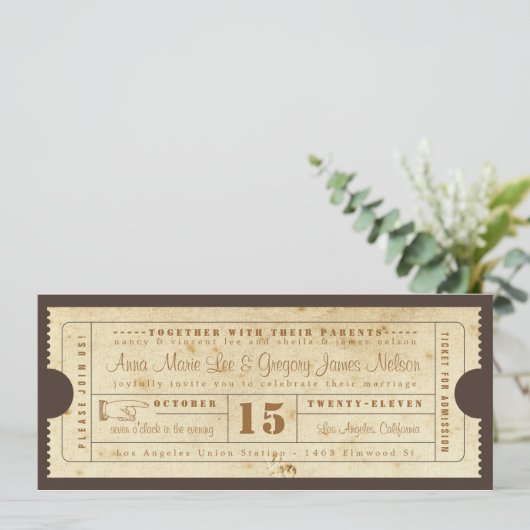 Invitation vintage de billet (Debout devant)