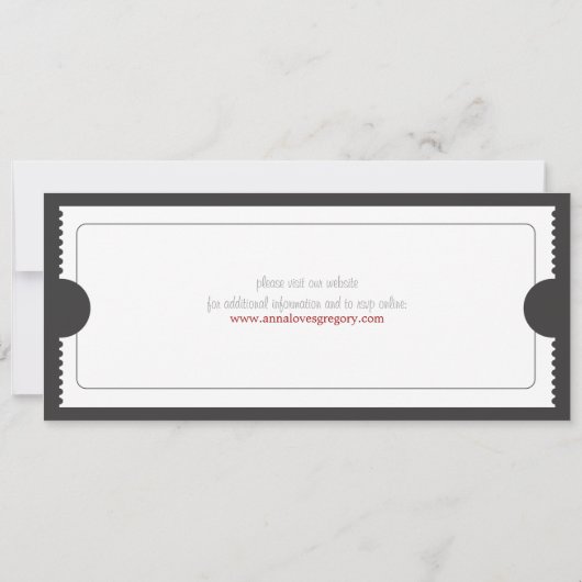 Invitation vintage de billet (Dos)