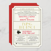 Invitation vintage de billet de mariage/thème de (Devant / Derrière)