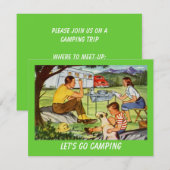 Invitation vintage de campeurs de rétro (Devant / Derrière)
