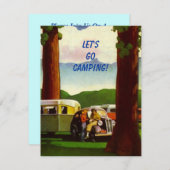 Invitation vintage de campeurs de rétro (Devant / Derrière)