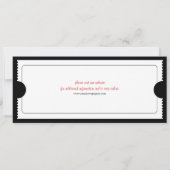 Invitation vintage de carte perforée de billet (Dos)