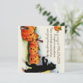 Invitation vintage de chat de citrouilles de chant (Debout devant)