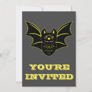 Invitation vintage de chauve-souris