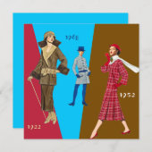 Invitation vintage de défilé de mode (Devant / Derrière)