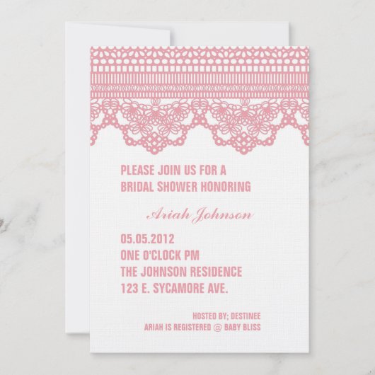 Invitation VINTAGE de DENTELLE (Devant)