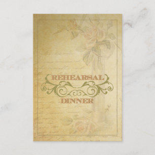 Invitation vintage de dîner de répétition de rose