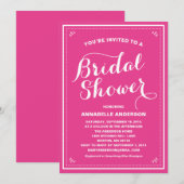 Invitation vintage de douche nuptiale (Devant / Derrière)