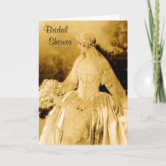 Invitation vintage de douche nuptiale (Devant)