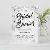 Invitation vintage de douche nuptiale noire et bla (Debout devant)