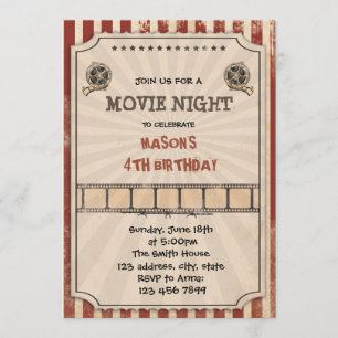 Invitation vintage de fête d'anniversaire de