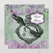 Invitation vintage de Fête de la mariée de (Devant / Derrière)