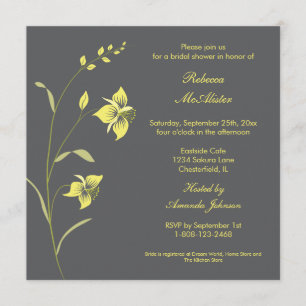 Invitation vintage de Fête de la mariée de lis