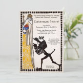 Invitation vintage de fête de Noël personnalisable (Debout devant)